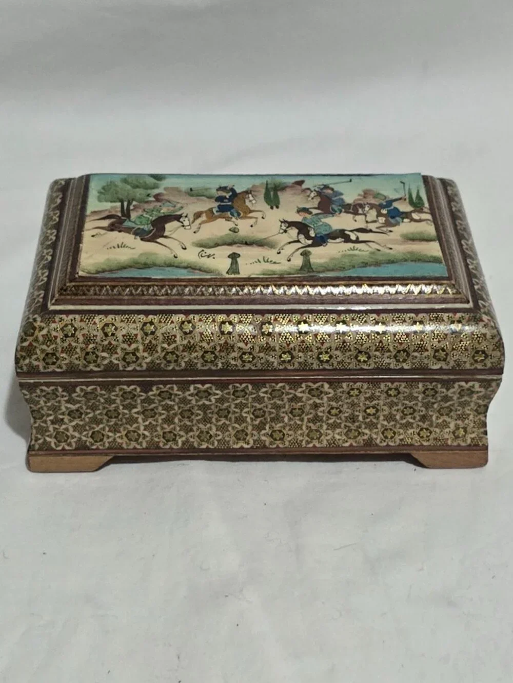 Persian Khatam Marquetry Jewelry Trinket Box